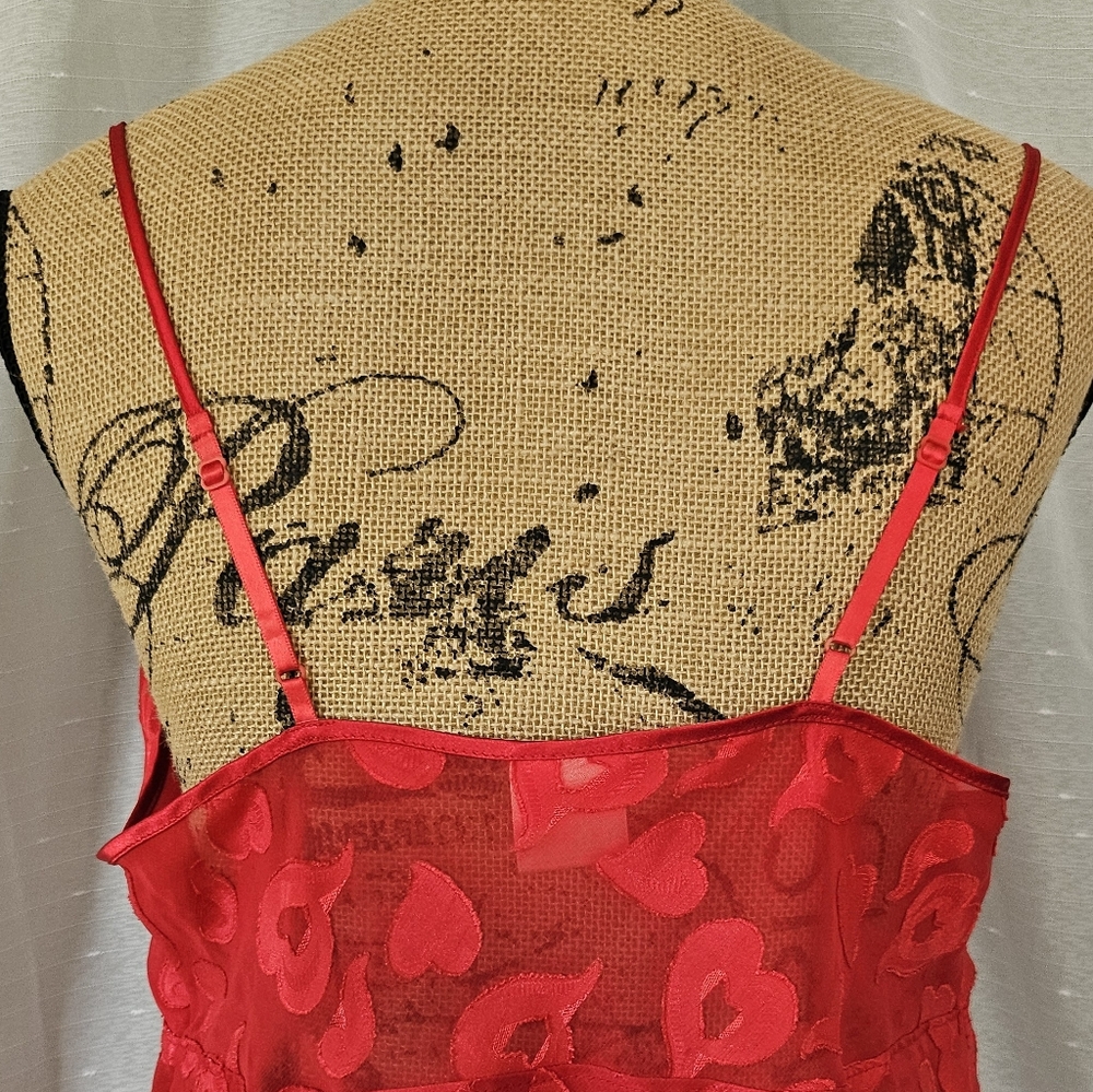 Vintage Intimate Style Lingerie Slip Dress With Hearts Size Large - Picture 7 of 7